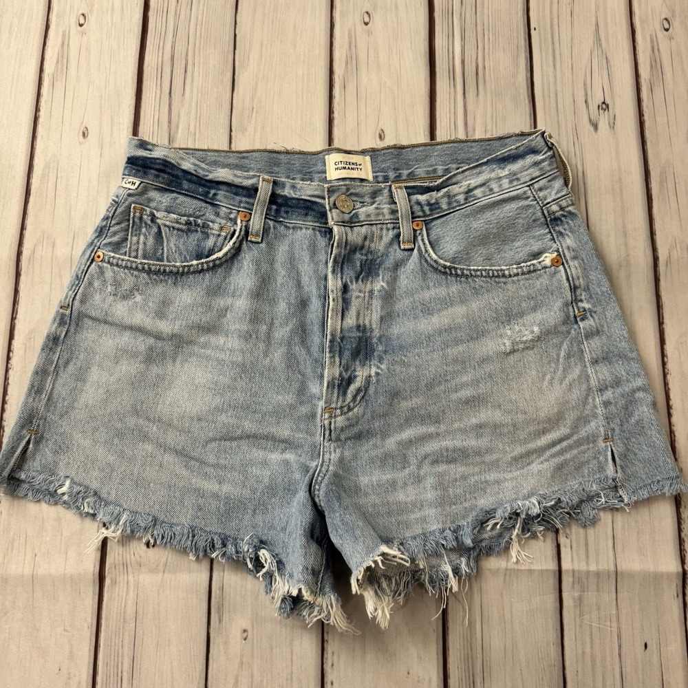 Citizens of Humanity Premium Vintage Denim Shorts 27 Button Fly Distressed
